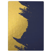 Gepersonaliseerd Faux Gold Brushstrokes met Navy B Klembord (Achterkant)