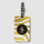 Gepersonaliseerd Faux Gold Zebra Print Stripes Pat Bagagelabel (Voorkant (verticaal))