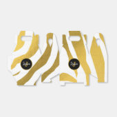 Gepersonaliseerd Faux Gold Zebra Print Stripes Pat Bedankdoosjes (Uitgevouwen)