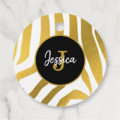 Gepersonaliseerd Faux Gold Zebra Print Stripes Pat Bedankjes Labels (Achterkant)