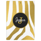 Gepersonaliseerd Faux Gold Zebra Print Stripes Pat Klembord (Achterkant)