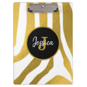 Gepersonaliseerd Faux Gold Zebra Print Stripes Pat Klembord (Voorkant)