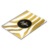 Gepersonaliseerd Faux Gold Zebra Print Stripes Pat Notitieboek (Linkerzijde)