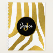 Gepersonaliseerd Faux Gold Zebra Print Stripes Pat Planner (Voorkant)