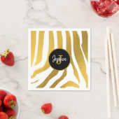 Gepersonaliseerd Faux Gold Zebra Print Stripes Pat Servet (Insitu)