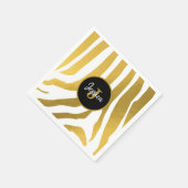 Gepersonaliseerd Faux Gold Zebra Print Stripes Pat Servet (Hoek)