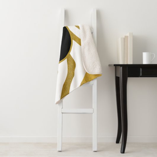 Gepersonaliseerd Faux Gold Zebra Print Stripes Pat Sherpa Deken (In situ)