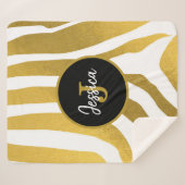 Gepersonaliseerd Faux Gold Zebra Print Stripes Pat Sherpa Deken (Voorkant (horizontaal))
