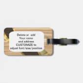 Gepersonaliseerd  faux licht bruin eikenhout bagagelabel (Achterkant horizontaal)