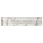 Gepersonaliseerd Faux Marble VIP Acryl Blok Naambordje (Voorkant)