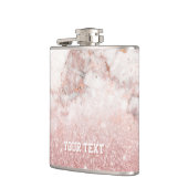 Gepersonaliseerd Faux Roos Gold Glitter White Marb Heupfles (Links)