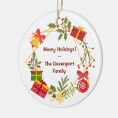 Gepersonaliseerd feestdag keramisch ornament (Links)