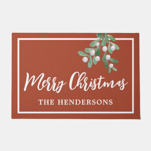 Gepersonaliseerd feestdag met feestdag met kerst deurmat (Voorkant)