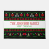 Gepersonaliseerd feestelijk en lomp kerstkeuken deurmat (Voorkant)