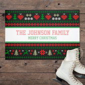 Gepersonaliseerd feestelijk en lomp kerstkeuken deurmat