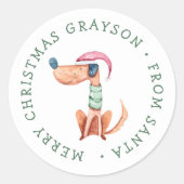 Gepersonaliseerd feestelijk Kerst sticker (Voorkant)