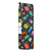 Gepersonaliseerd feestelijk kerstpatroon thermosbeker (Geroteerd rechts)