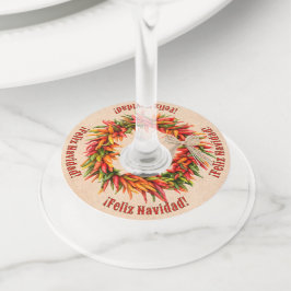 Gepersonaliseerd feestelijke zuidwesten chili rist wijnglaslabel