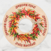 Gepersonaliseerd feestelijke zuidwesten chili rist wijnglaslabel (Voorkant)