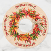 Gepersonaliseerd feestelijke zuidwesten chili rist wijnglaslabel (Achterkant)