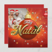 Gepersonaliseerd Feliz Natal Portugese kerst Feestdagenkaart (Voorkant / Achterkant)