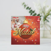 Gepersonaliseerd Feliz Natal Portugese kerst Feestdagenkaart (Staand voorkant)