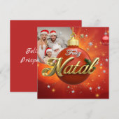 Gepersonaliseerd Feliz Natal Portugese kerst Feestdagenkaart (Voorkant / Achterkant)