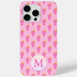 Gepersonaliseerd feministisch roze iPhone 15 pro max hoesje