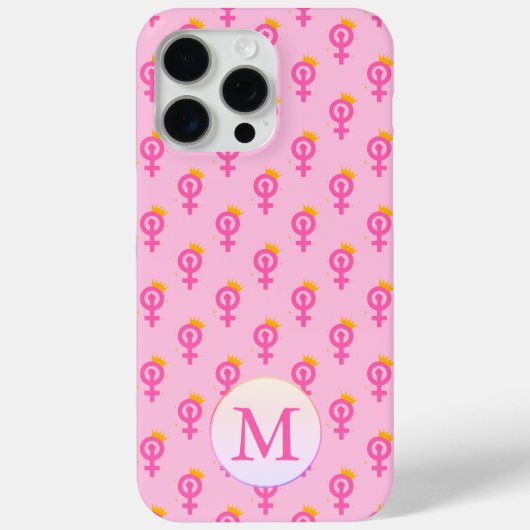 Gepersonaliseerd feministisch roze Case-Mate iPhone case (Achterkant)