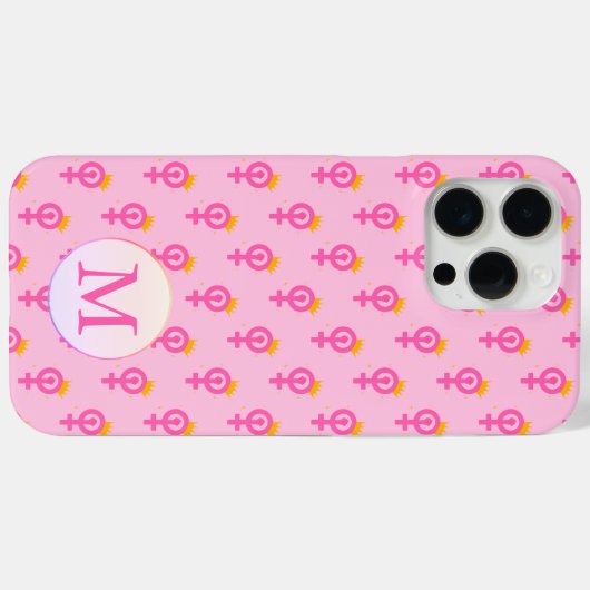 Gepersonaliseerd feministisch roze Case-Mate iPhone case (Achterkant (horizontaal))