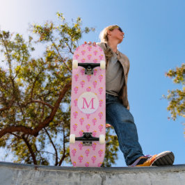 Gepersonaliseerd feministisch roze persoonlijk skateboard