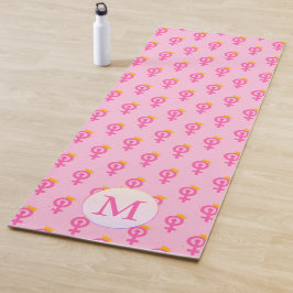 Gepersonaliseerd feministisch roze yogamat