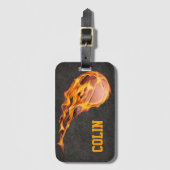 Gepersonaliseerd Fiery Basketball Bagagelabel (Voorkant (verticaal))