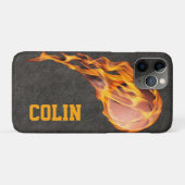 Gepersonaliseerd Fiery Basketball Case-Mate iPhone Case (Achterkant (horizontaal))