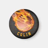 Gepersonaliseerd Fiery Basketball Magneet (Voorkant)