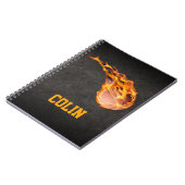 Gepersonaliseerd Fiery Basketball Notitieboek (Linkerzijde)