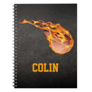Gepersonaliseerd Fiery Basketball Notitieboek