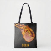 Gepersonaliseerd Fiery Basketball Tote Bag (Voorkant)