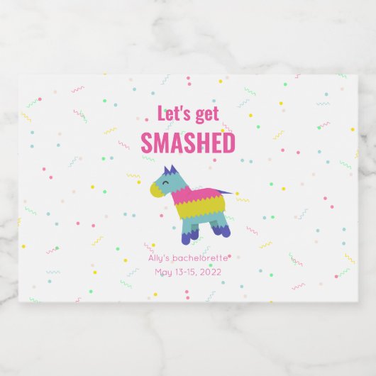 Gepersonaliseerd Fiesta-label Likeurfles Etiket (Enkel label)