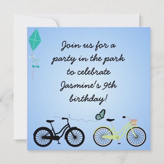 Gepersonaliseerd fietsen Birthday Invites Kaart (Voorkant)
