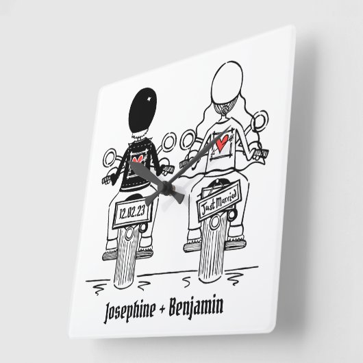 Gepersonaliseerd fietswistwiel wift Square Vierkante Klok (Hoek)