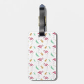 Gepersonaliseerd Flamingo & Ananas Bagagelabel (Achterkant verticaal)