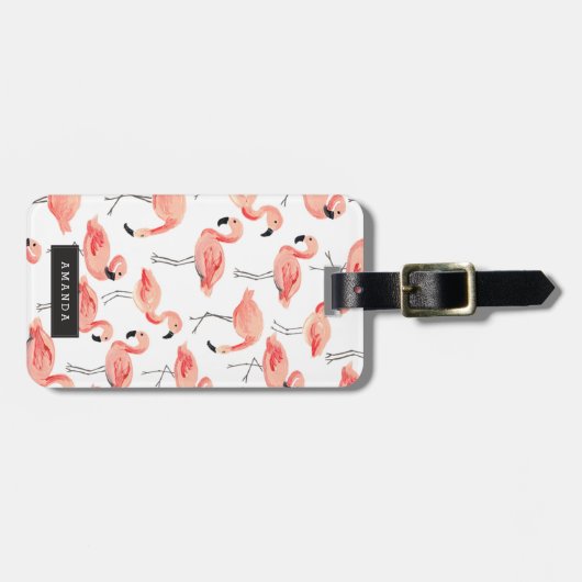 Gepersonaliseerd | Flamingo Party Bagagelabel (Voorkant horizontaal)
