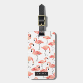 Gepersonaliseerd | Flamingo Party Bagagelabel