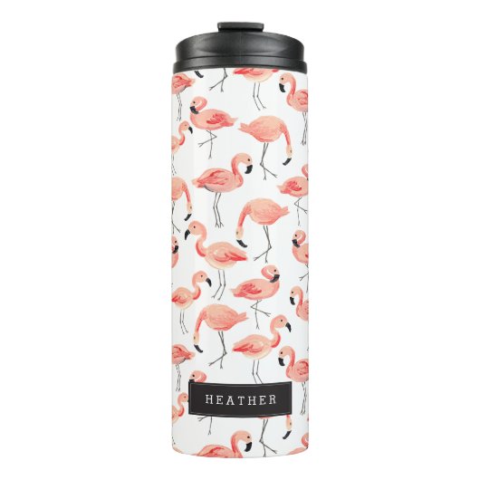 Gepersonaliseerd | Flamingo Party Thermosbeker (Voorkant)