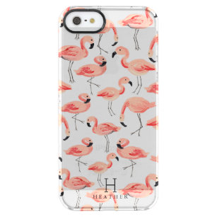 Gepersonaliseerd   Flamingo Party Doorzichtig iPhone SE/5/5s Hoesje