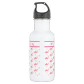 Gepersonaliseerd Flamingo Water Bottle Waterfles (Achterkant)