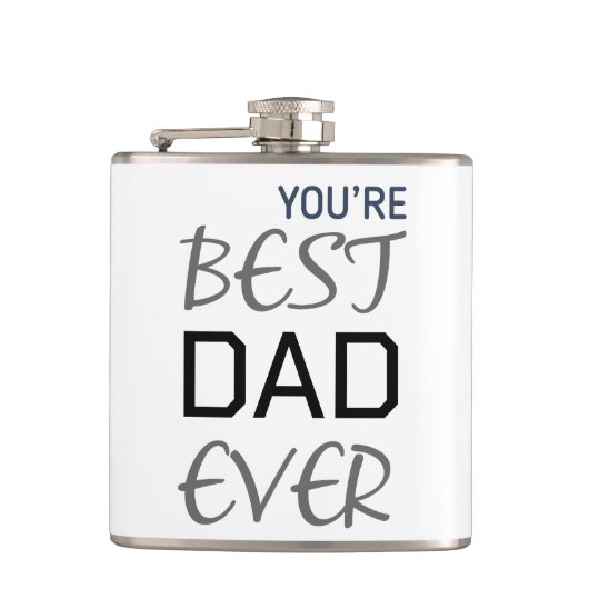 Gepersonaliseerd fles beste vader ooit typografie heupfles (Voorkant)
