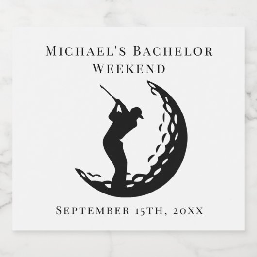 Gepersonaliseerd flesetiket | Vrijgezellengolfweek Bier Etiket (Enkel label)