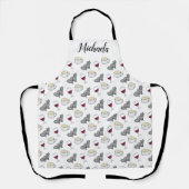 Gepersonaliseerd flessenpatroon met katoenkatten schort (Voorkant)
